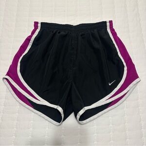 Nike Dri-Fit Tempo Running Shorts Womens XS Black Purple Athletic Lined